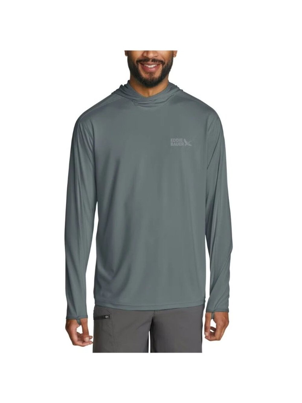 Eddie Bauer Solarfoil Hoodie Men's S Gray Slate Long Sleeve Lightweight